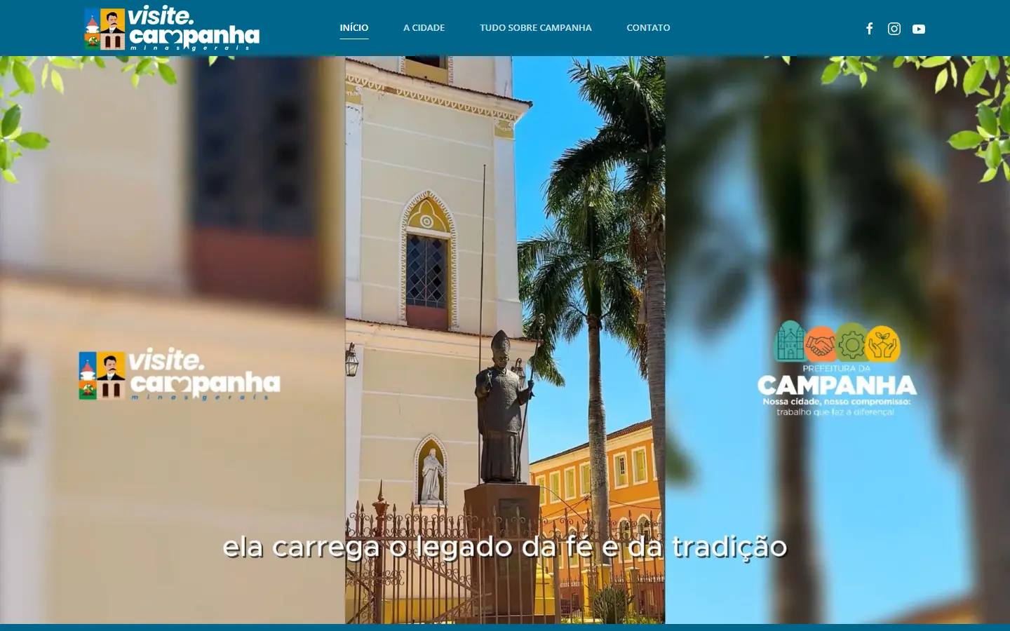 Página inicial do portal turístico Visite Campanha